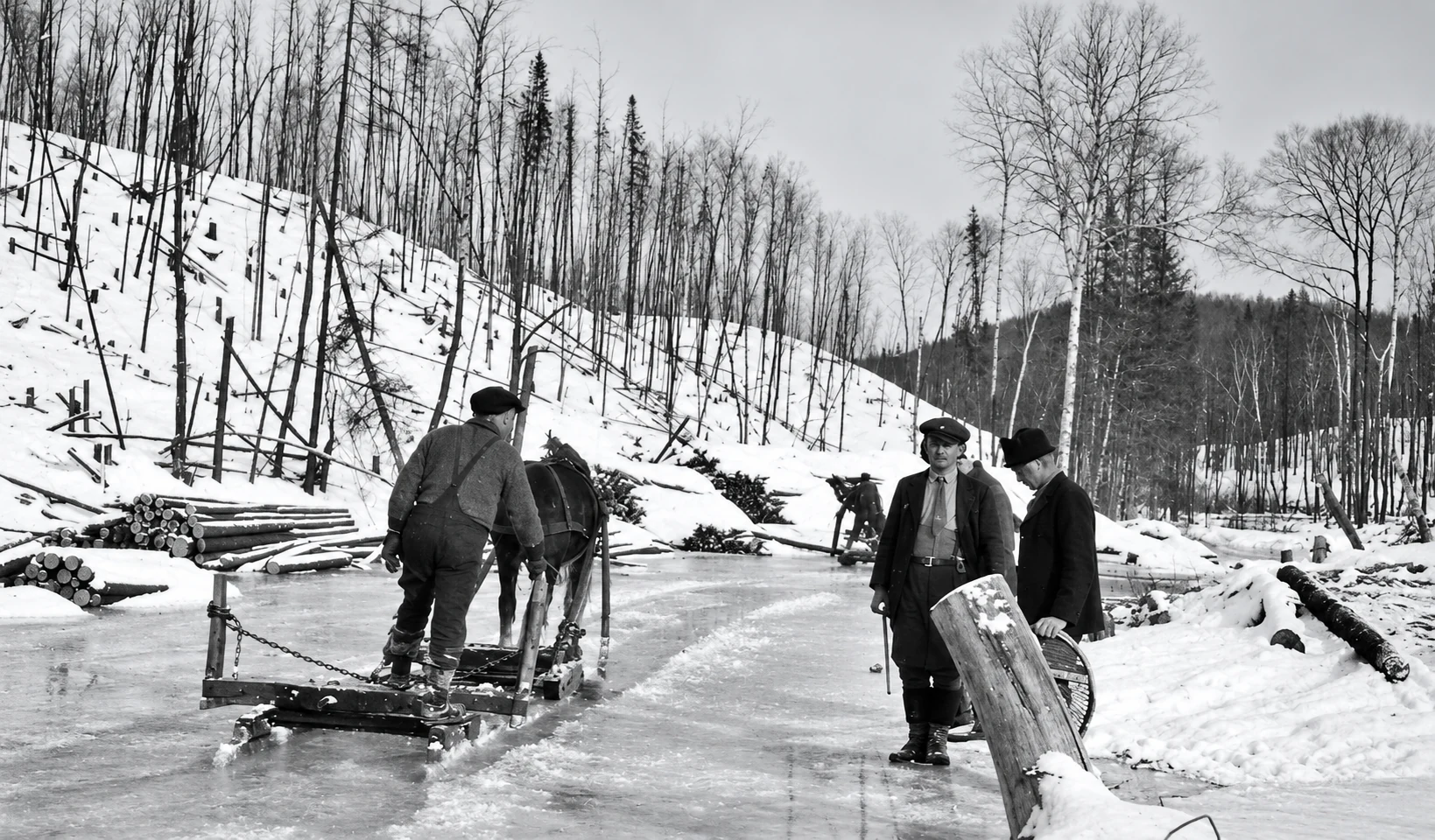 Archival photograph of the North Shore logging camps, image 2
