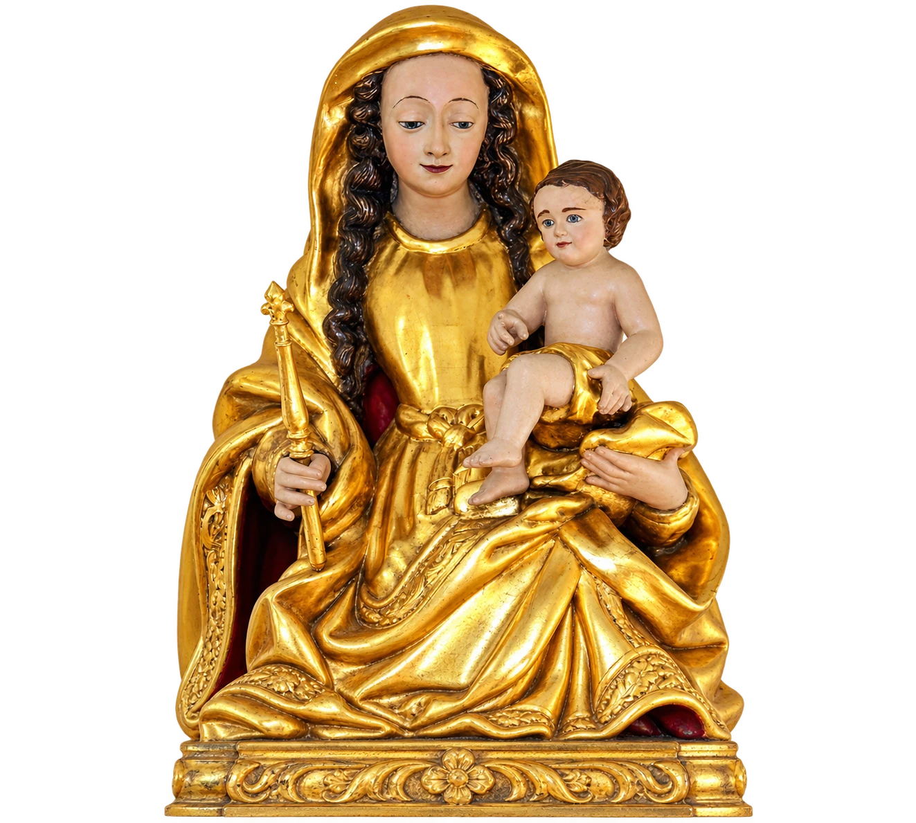 Estatua de la Virgen María y el Niño Jesús.